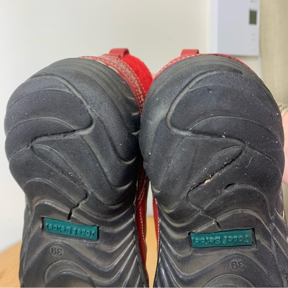 Josef Seibel Red Leather Ankle Booties Sz 39/8 Lace up Moccasins Chukka Boots - Picture 12 of 16